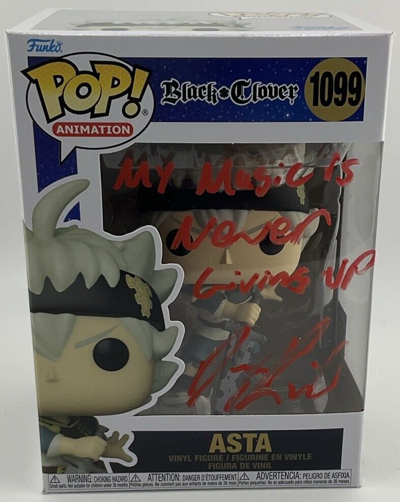 Funko Pop! Vinyl: Black Clover - Asta #1099 Signed By Dallas Reid (lvl10 Cert)