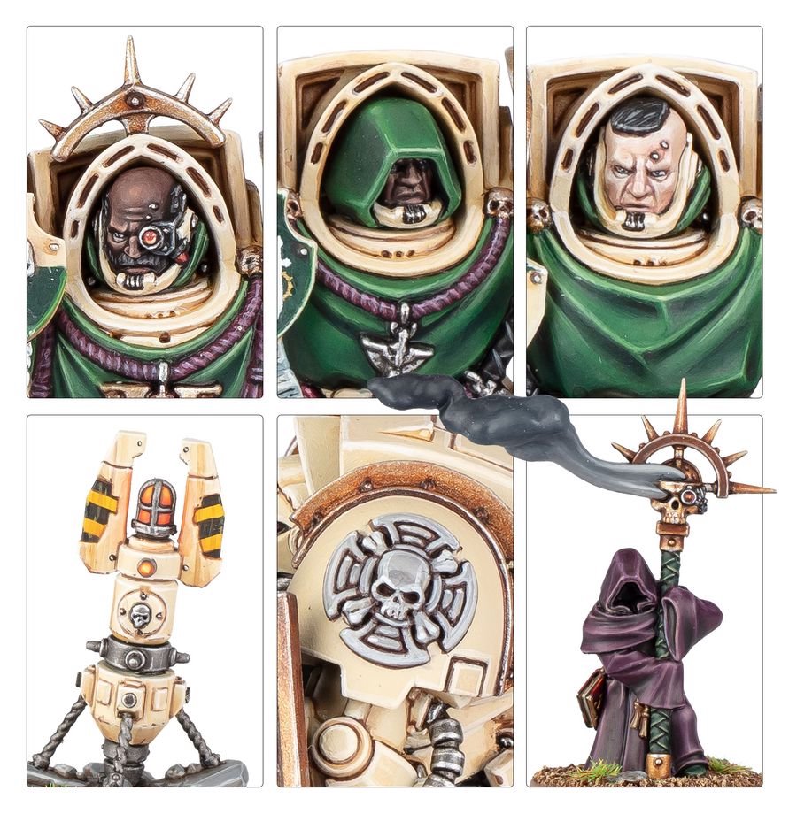 Warhammer 40,000 Dark Angels Deathwing Knights – Elite Dark Angels Terminator Squad Miniatures with Storm Shields, Power Swords & Heavy Maces | Warhammer 40k Citadel Model Kit