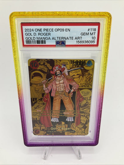 2024 One Piece EN OP09-Gold Manga Alt Art #118 Gol D. Roger PSA 10 GEM MINT