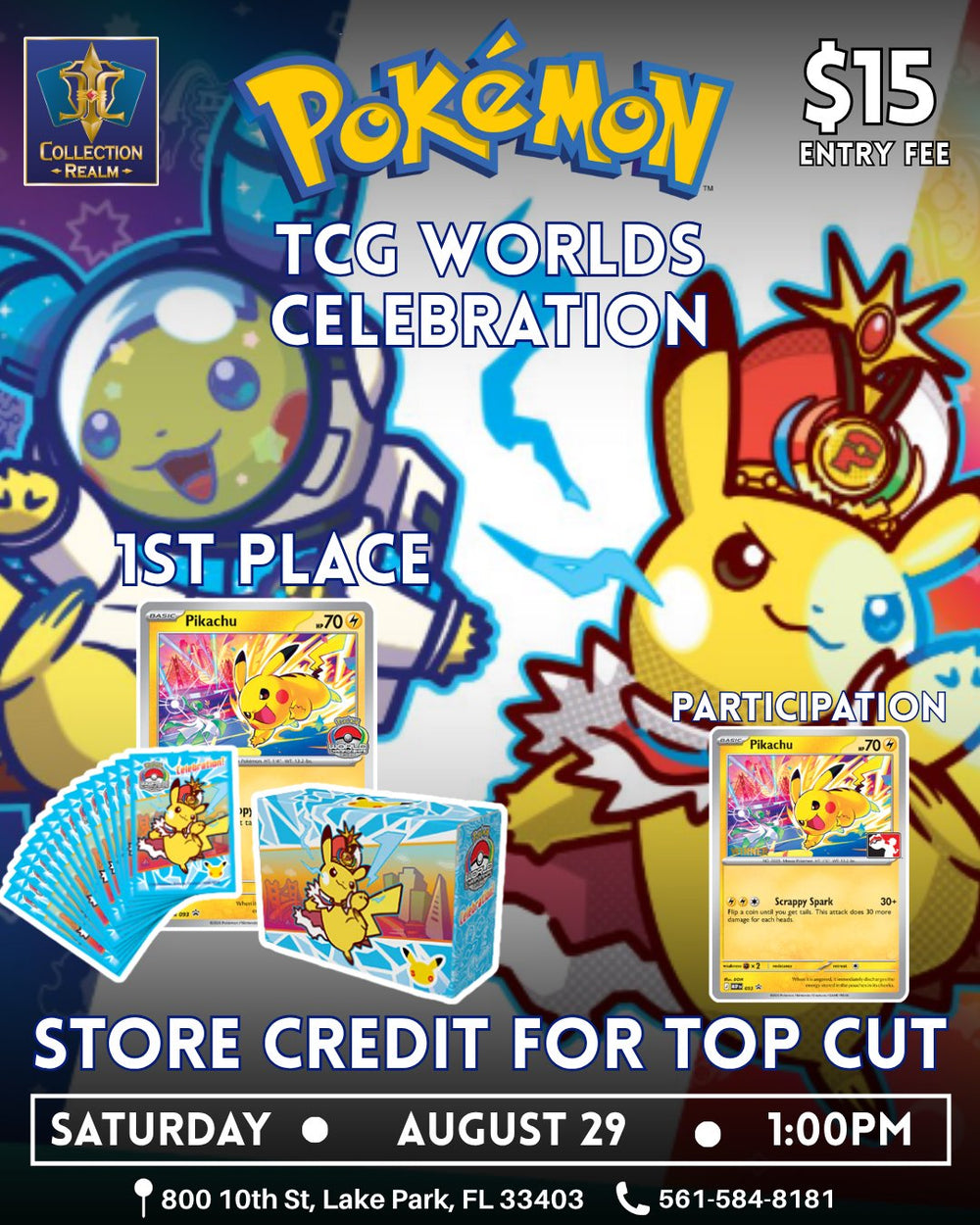 Pokémon TCG Worlds Celebration Tournament – August 29, 2026 (Saturday 1:00 PM)