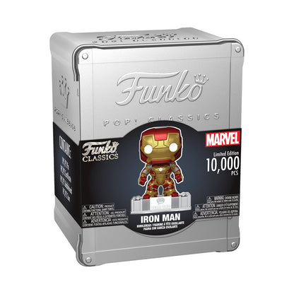 Iron Man Funko Pop! Classics Marvel - Approx. 4.35" Exclusive Collectible Vinyl Figure #11C in Silver-Tone Window Box with Tin Protective Case
