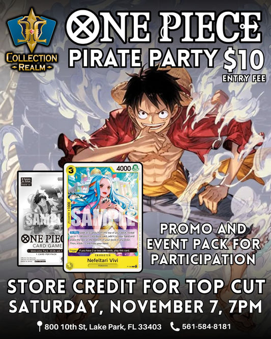 One Piece Card Game – Pirate Party – November 7 2026 (Saturday) 7:00 PM