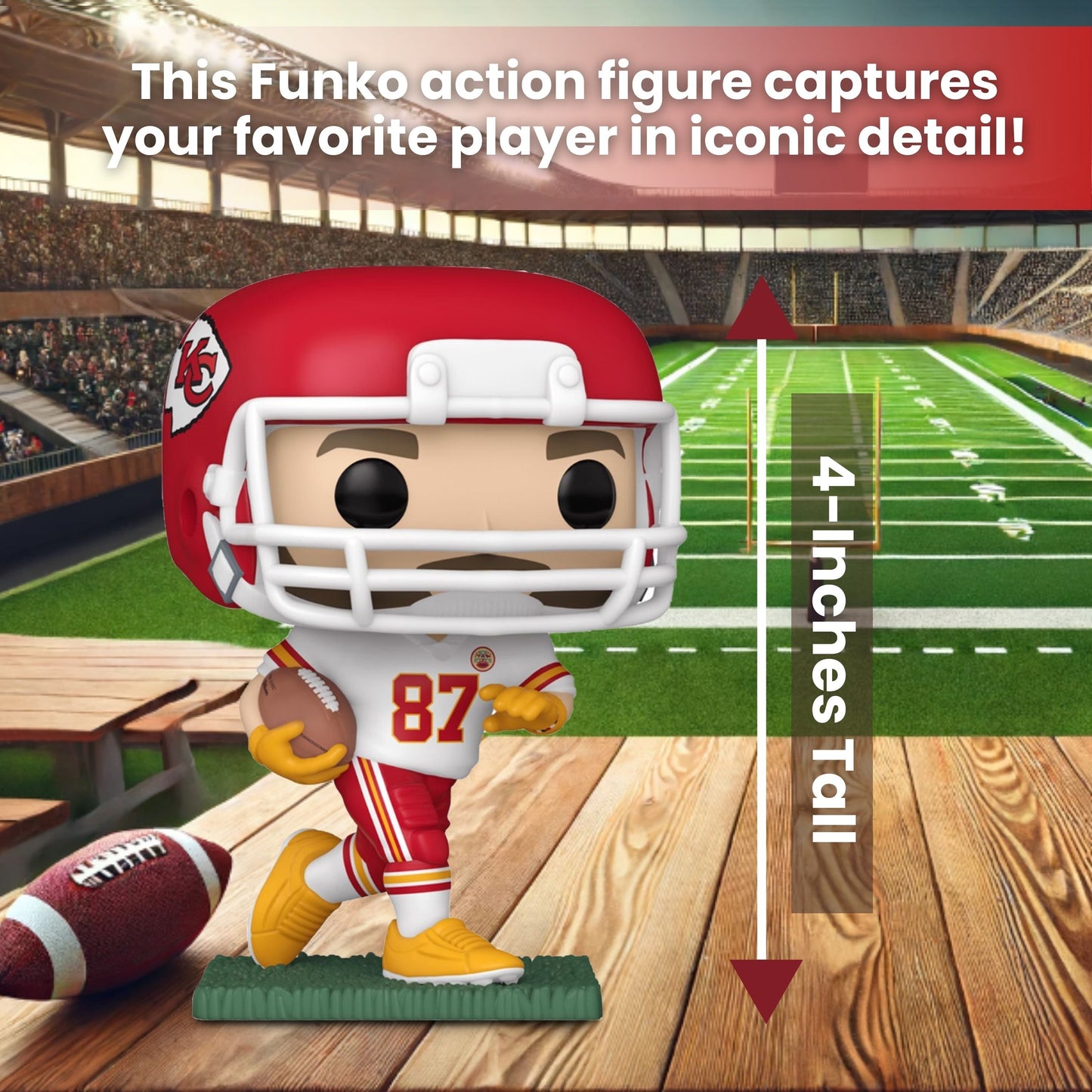 Travis Kelce Funko Pop! Football NFL Chiefs - Vinyl Figure #257 with Window Display Box