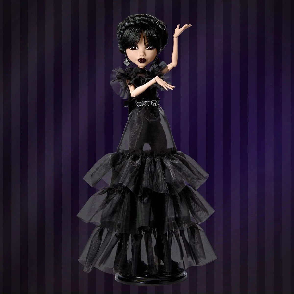 Rave'N Wednesday Monster High Collectible Doll 2024 - Wednesday Addams in Black Gown - Dance Scene Inspired Gothic Toy by Mattel