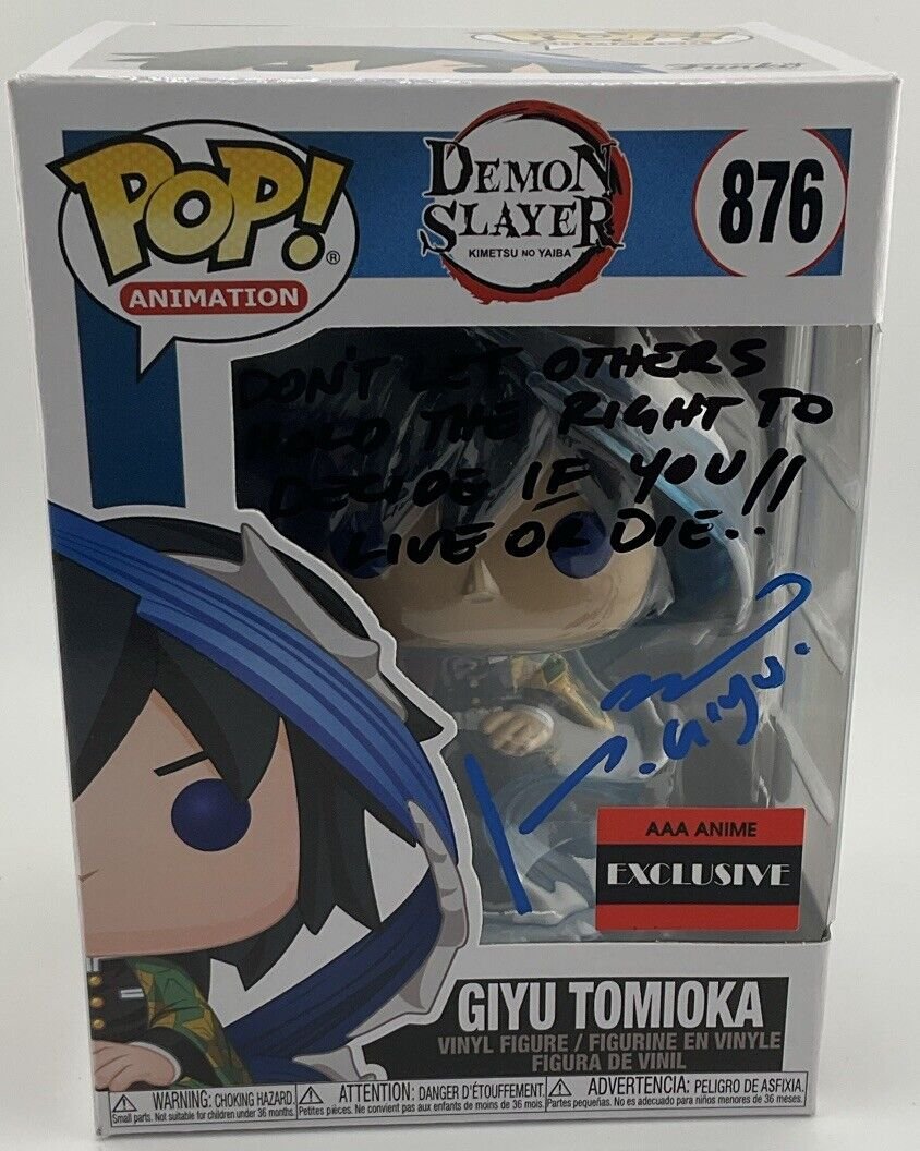 Funko Pop! Vinyl: Demon Slayer: Giyu Tomioka #876 SIGNED By Johnny Yong Bosch