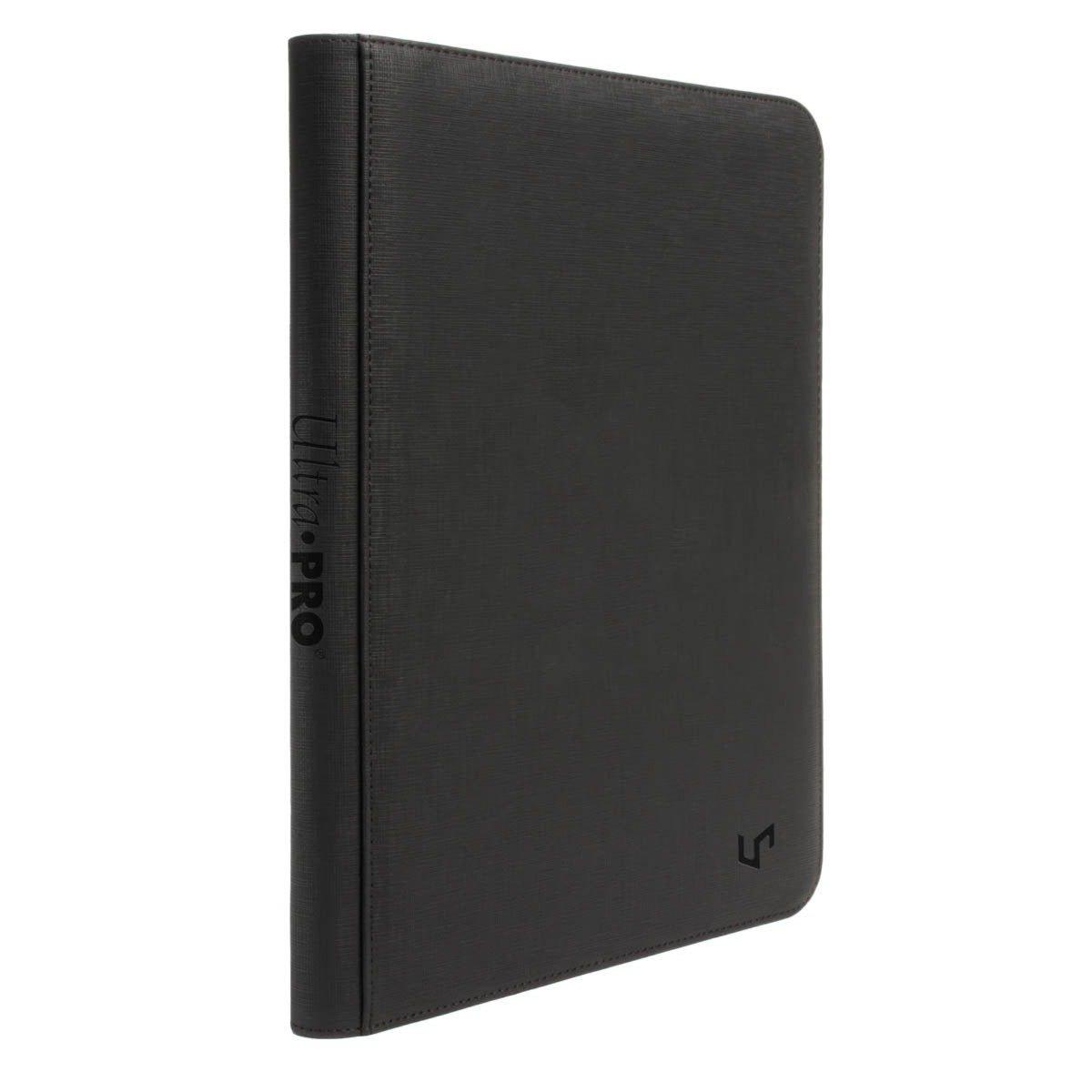 Ultra PRO Premium PRO-Binder 9-Pocket Zippered Trading Card Binder, Holds 180 Standard Size Cards, Side-Loading Pockets, Padded Textured Cover, Acid-Free Non-PVC Pages, Black