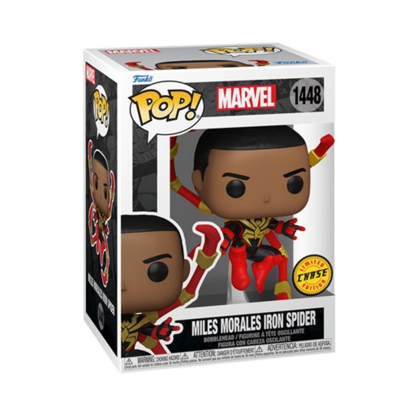 Miles Morales Iron Spider Funko Pop! Marvel Spider-Man Comics - Approx. 4 1/2" Collectible Chase Limited Edition Vinyl Figure #1448 in Window Display Box