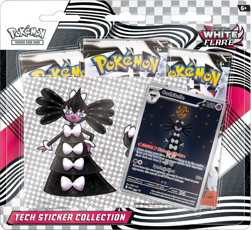 Pokémon White Flare Booster Packs with Promo Card and Stickers