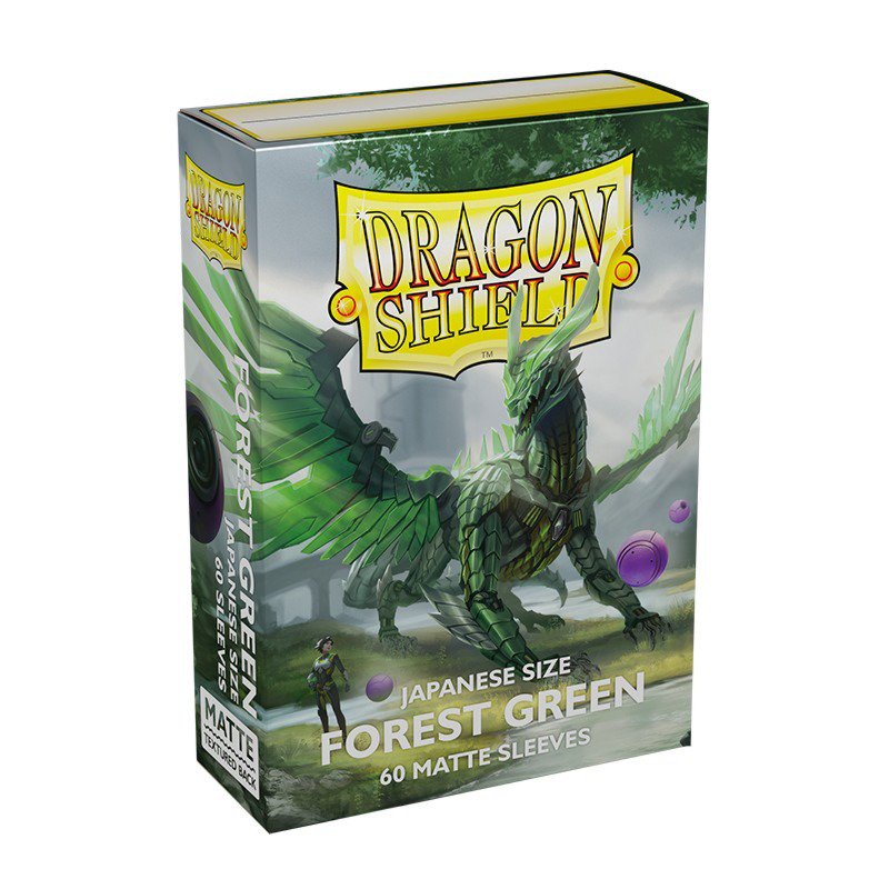 Dragon Shield Japanese Matte Sleeves, Forest Green, 60 Count, Japanese Size Trading Card Protectors for Yu-Gi-Oh! and Cardfight!! Vanguard