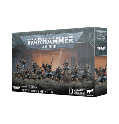 Warhammer 40,000 Astra Militarum Death Korps of Krieg Miniatures Set – 10 Customizable Plastic Soldiers with Transfer Sheet for Warhammer 40K (PRE-ORDER)