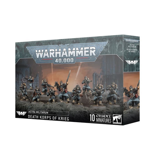 Warhammer 40,000 Astra Militarum Death Korps of Krieg Miniatures Set – 10 Customizable Plastic Soldiers with Transfer Sheet for Warhammer 40K (PRE-ORDER)