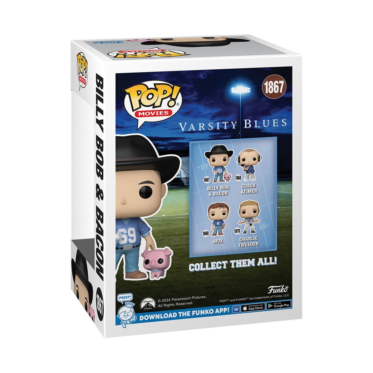 Billy Bob and Bacon Funko Pop! Movies Varsity Blues - Approx. 3 3/4" Collectible Vinyl Figure #1867 with Display Box Protector Case