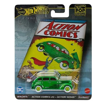Hot Wheels Premium Pop Culture Mix 5 Vehicle - Set of 5 (Back to the Future Time Machine 1955, Lamborghini Huracan LP 620-2 Super Trofeo, 2016 Ford GT Race/Course, 2021 BMW M5, and Action Comics #1 - Action Sedan) - Collectible Toy Car Vehicle