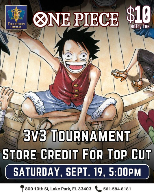 One Piece 3v3 Tournament — Saturday 5:00 PM, September 19