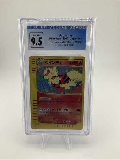 2002 Pokemon Japanese Town On No Map 1st Edition Arcanine 017/092 Holo PSA 9