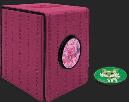Ultra PRO Alcove Click Deck Box Paldea Pink Holds 100 Plus Cards Magnetic Deck Box TCG