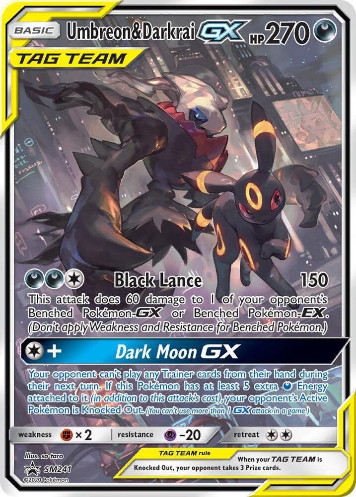Pokémon TCG Umbreon & Darkrai GX SM241 SM Promo Holo LP