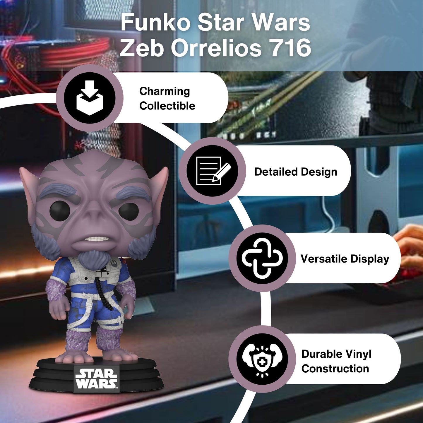 Zeb Orrelios Funko Pop! Star Wars - Entertainment Earth Exclusive Limited Edition Vinyl Figure #716 with Display Box Protector Case