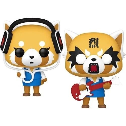 Sanrio Aggretsuko Wave 2 Funko Pop! - Set of 2 (Aggretsuko with Headphones  #97, and  Aggretsuko with Guitar #96) - Collectible Vinyl Figures