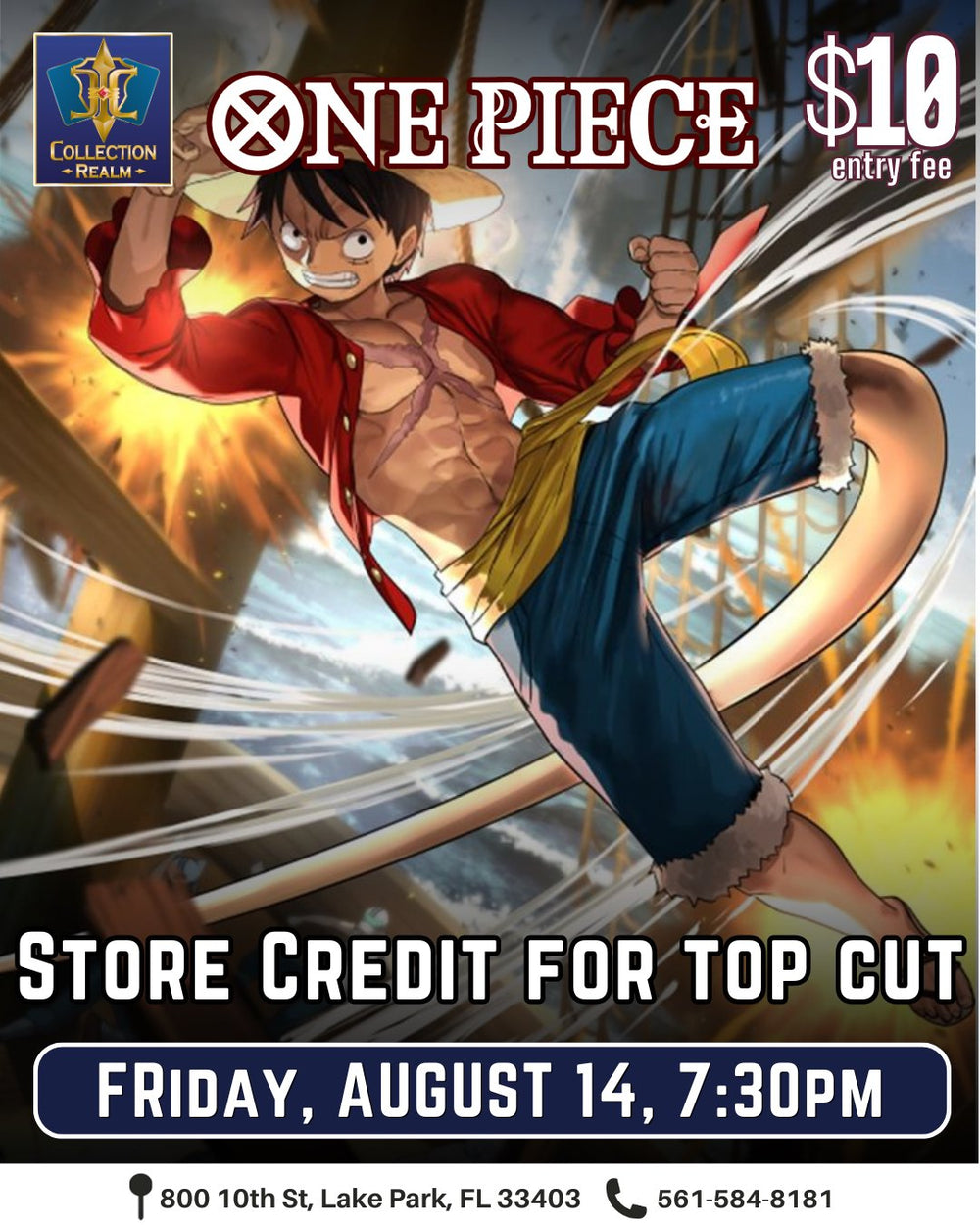 One Piece Card Game Tournament – August 14, 2026 (Friday 7:30 PM)