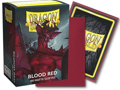 Dragon Shield Standard Matte Card Sleeves Blood Red 100 Count, Textured Protective Trading Card Sleeves for MTG, Pokémon, Lorcana, Flesh and Blood, Standard Size 63 x 88 mm