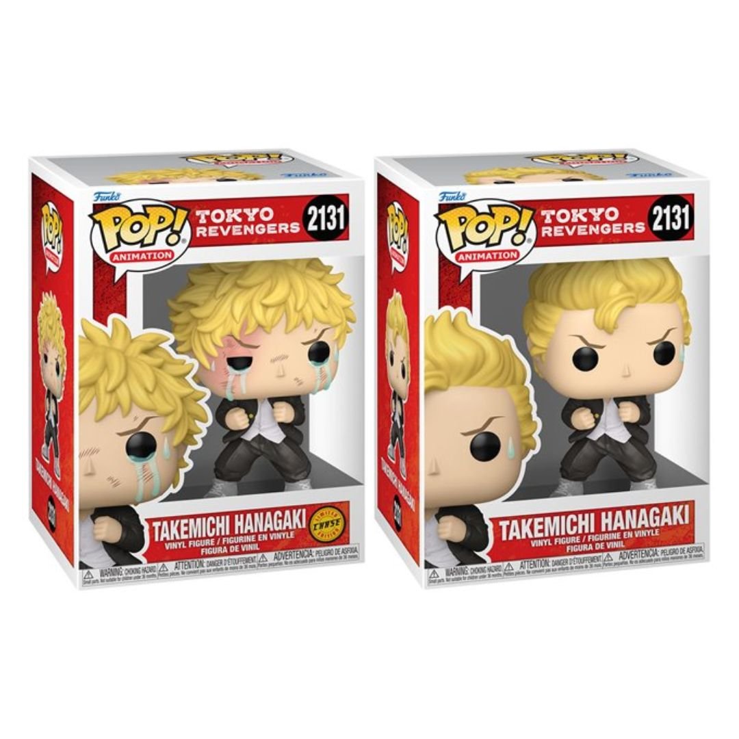 Funko Pop! Animation Tokyo Revengers – Takemichi Hanagaki Bundle Pack of 2 ( Chase and Common) Vinyl Figures #2131, Anime Collectible, 4.5 Inches