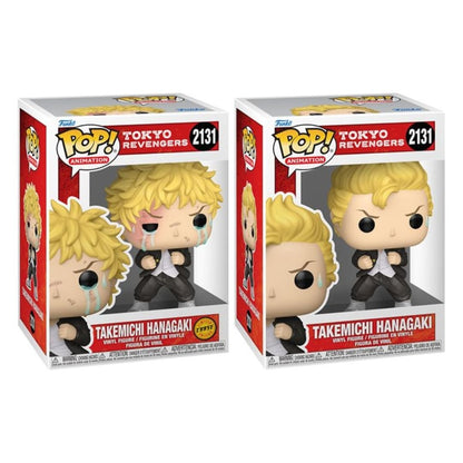 Funko Pop! Animation Tokyo Revengers – Takemichi Hanagaki Bundle Pack of 2 ( Chase and Common) Vinyl Figures #2131, Anime Collectible, 4.5 Inches