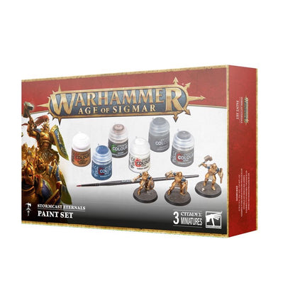 Warhammer Age of Sigmar Stormcast Eternals Paint Set – 3 Push-Fit Liberator Miniatures, 6 Citadel Paints & Starter Brush for Beginners and Hobby Fans (PRE-ORDER)