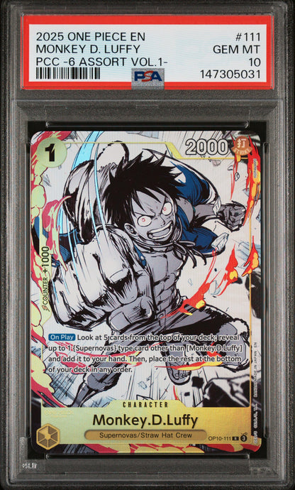One Piece Monkey Luffy OP10 PSA 10 5031 Graded Trading Card