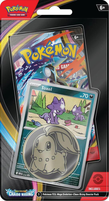 Pokémon TCG Chaos Rising Single Pack Blister [Toxel] ME04 – Chaos Rising Expansion, 1 Booster Pack with Toxel Promo Card, Collectible Pokémon Trading Card Game Set