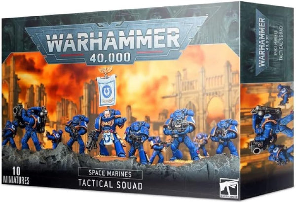 Warhammer 40,000 Space Marine Tactical Squad - 10 Miniatures