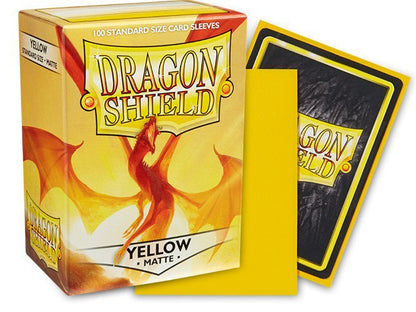 Dragon Shield Standard Matte Yellow Card Sleeves 100 Count for MTG, Pokémon, Lorcana, Flesh and Blood, Durable Textured Trading Card Protector Sleeves, Standard Size 63 x 88 mm (PRE-ORDER)