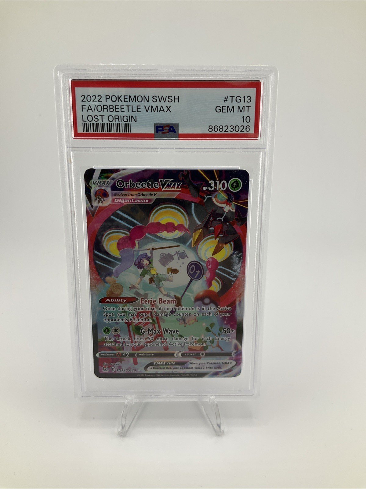 2022 Pokemon PSA 10 GEM MINT Orbeetle Vmax Lost Origin Trainer Gallery TG13/TG30