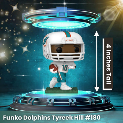 Tyreek Hill Funko Pop! Football NFL Miami Dolphins - Approx. 4" Collectible Vinyl Figures #180 with Display Box Protector Case