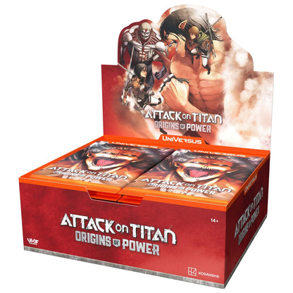 UniVersus: Attack on Titan: Origins of Power Booster Display Box - Includes 24 Booster Packs (11 Cards Ea), Deck-Building Card Game, Randomly Assorted