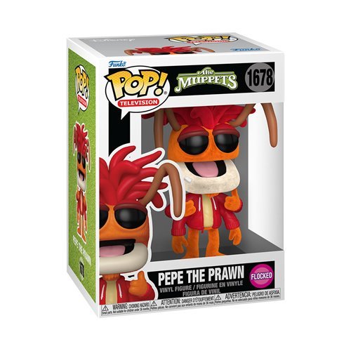 Pepe the Prawn Flocked #1678 Funko Pop! Television The Muppets - Approx. 3 3/4" Collectible Specialty Vinyl Figure Bundled with Display Box Protector Case - Estimated Arrival: Nov. 2025 (PRE-SALE)