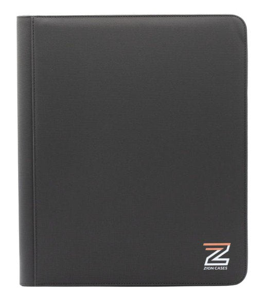 Zion Cases Diamond Texture Toploader Binder Black- 9-Pocket Premium Trading Card Album, Holds 252 Toploaders, Zippered, Acid-Free, Archival Safe