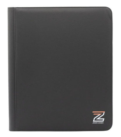 Zion Cases Diamond Texture Toploader Binder Black- 9-Pocket Premium Trading Card Album, Holds 252 Toploaders, Zippered, Acid-Free, Archival Safe