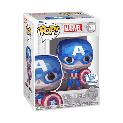 Captain America Funko Pop! Marvel Disney 100 - Approx. 3.9" Collectible Exclusive Bobble Head Figure #1268 with Window Display Box (PRE-ORDER)