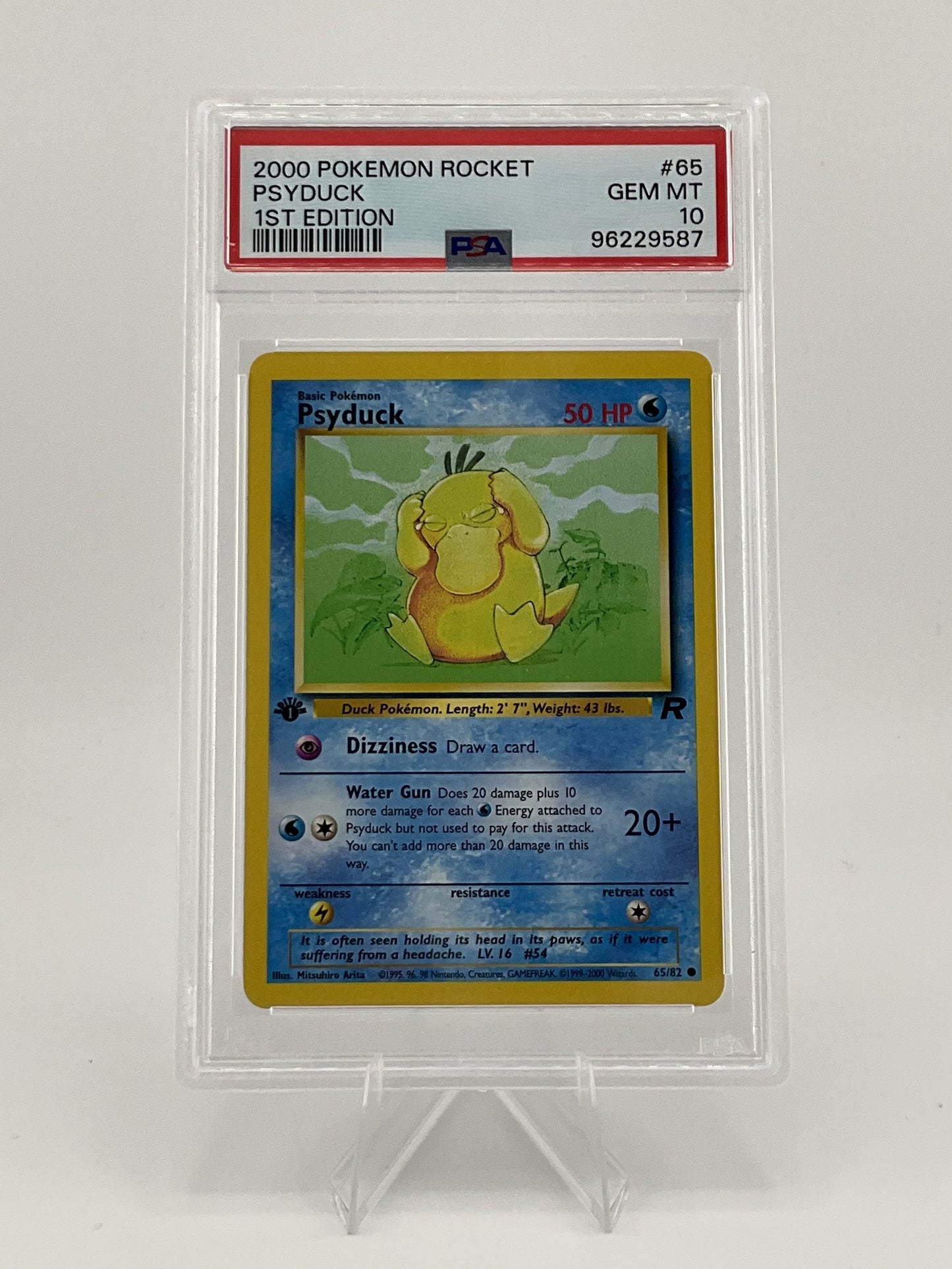 Pokémon TCG 2000 Pokemon Rocket Psyduck 1st Edition #65 - Gem Mt