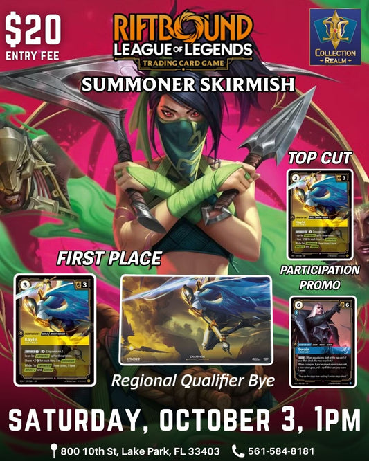 Riftbound: League of Legends TCG Summoner Skirmish – October 3, 2026 (Saturday 1:00 PM)