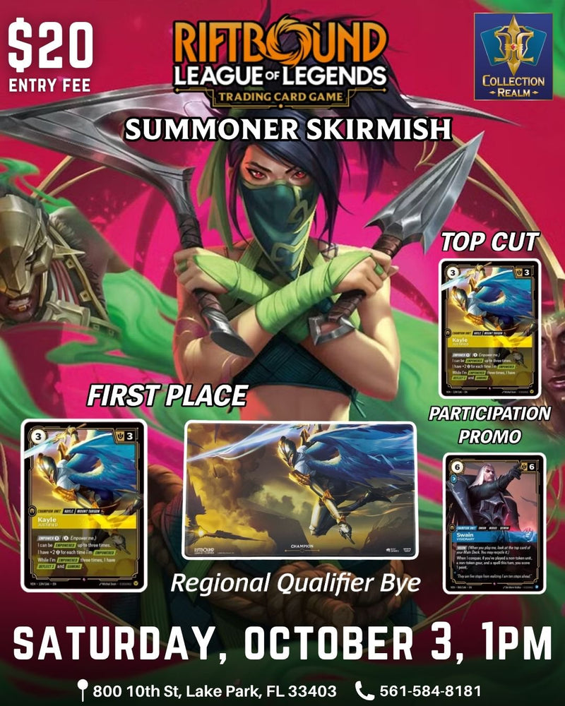 Riftbound: League of Legends TCG Summoner Skirmish – October 3, 2026 (Saturday 1:00 PM)
