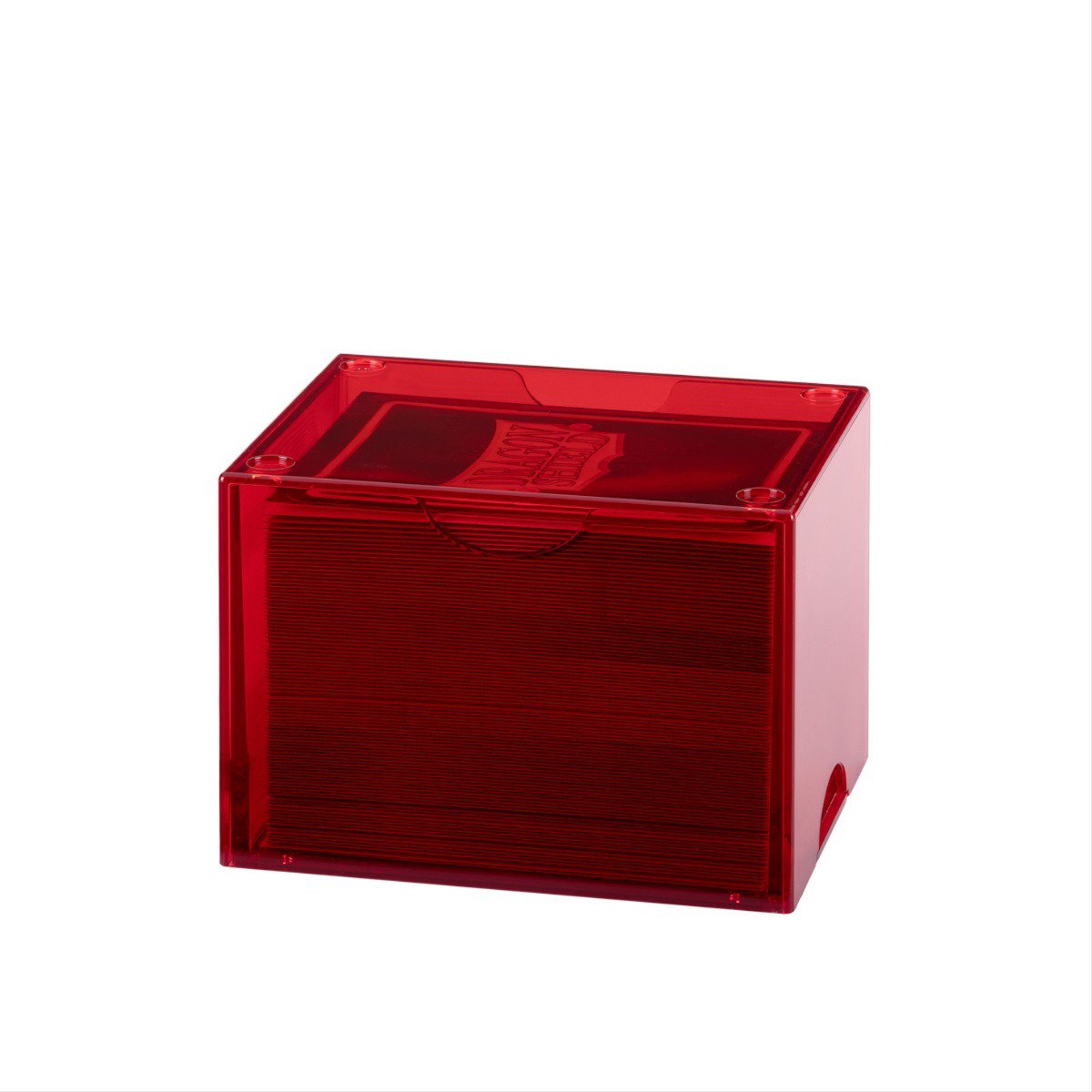 Dragon Shield Strongbox Deck Box Red 100+ Double-Sleeved Card Capacity, Clear Acrylic Stackable Trading Card Storage Case for MTG, Pokémon, Yu-Gi-Oh! & Other TCG Decks