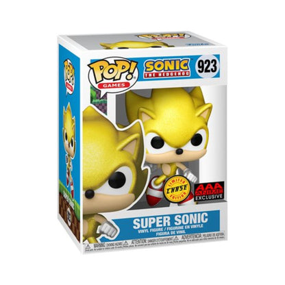 Super Sonic Funko Pop! Sonic the Hedgehog - Chase Limited Edition AAA Exclusive Vinyl Figure #923  with Display Box Protector Case