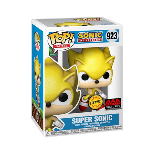 Super Sonic Funko Pop! Sonic the Hedgehog - Chase Limited Edition AAA Exclusive Vinyl Figure #923  with Display Box Protector Case