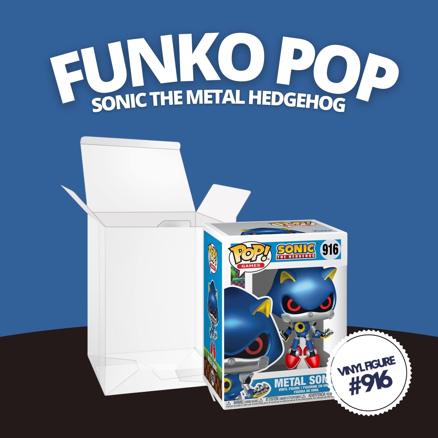 Metal Sonic Funko Pop! Games Sonic The Hedgehog - Vinyl Figure #916 with Window Display Box