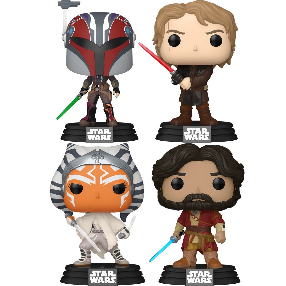 Star Wars: Ahsoka Series 3 Funko Pop! - Pack of 4 (Ahsoka Tano #749, Sabine Wren (Mandalorian Armor) #750, Anakin Skywalker with Red Lightsaber #751, and Ezra Bridger #752) Collectible Vinyl Figures (PRE-SALE)