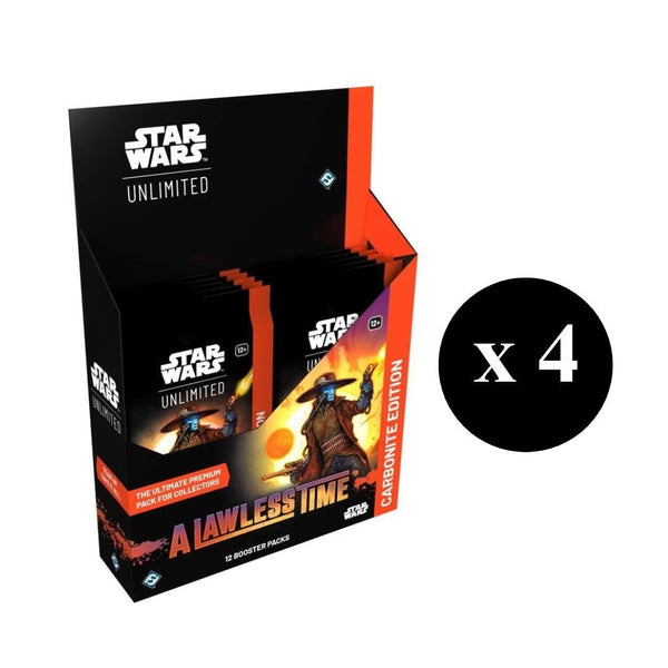 Fantasy Flight Games Star Wars Unlimited A Lawless Time Carbonite Booster Box bundle four sealed boxes