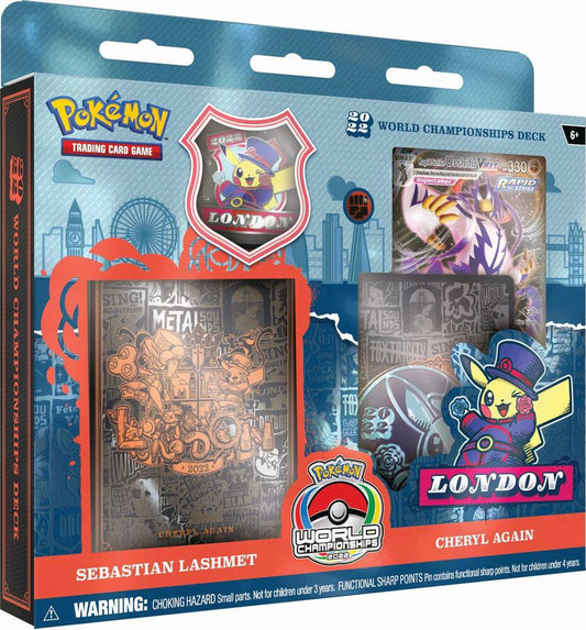 Pokemon TCG World Championship Deck 2022 Sebastian Lashmet Cheryl Again with deck and accessories.