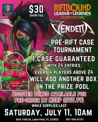 Riftbound League of Legends TCG Vendetta Pre-Rift Case Tournament – July 11, 2026 (Saturday 10:00 AM)